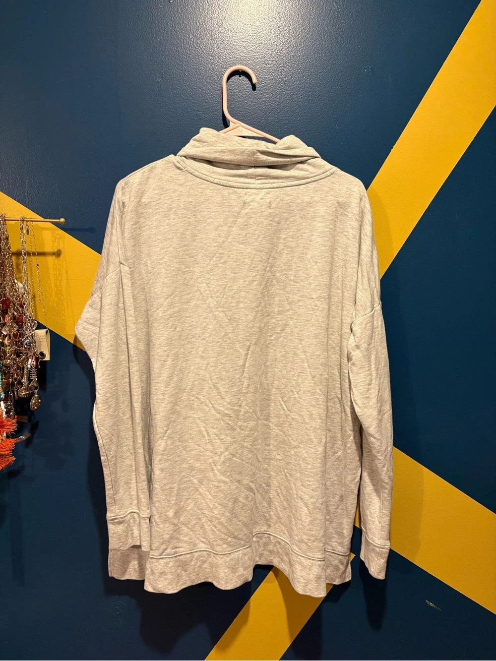 Thread & Supply Light Gray Cozy Up Turtleneck LIghtweight Sweater EUC